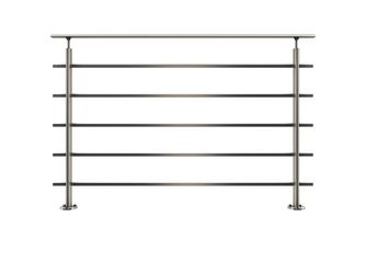 PS 200 Geländer-Set Alu tropfenform 1,50m, Bodenmontage