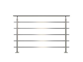 PS 300 Geländer-Set Alu eckig 1,50m, Bodenmontage