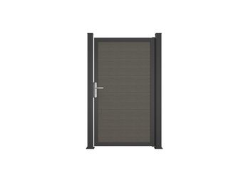 Tor Sichtschutzzaun PVC Grey Ash Cut "BasicLine"