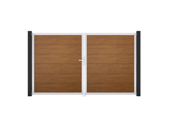 Tor 2-flügelig PVC Golden Oak "BasicLine" Tor 2-flügelig PVC Golden Oak "BasicLine"