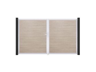 Tor Sichtschutzzaun 2-flügelig PVC Sheffield Oak "BasicLine" Tor Sichtschutzzaun 2-flügelig PVC Sheffield Oak "BasicLine"