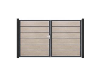 Tor 2-flügelig PVC Sheffield Oak "BasicLine Premium" Tor 2-flügelig PVC Sheffield Oak "BasicLine Premium"