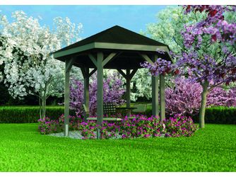 Pavillon Modena 1 Ø 300cm Natur Lärche naturbelassen