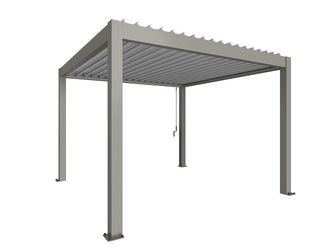 Pergola Gr. 3,5 x 3,5 quarzgrau/silber- metallic 3675x3675x2550mm