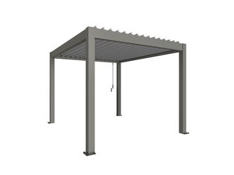 Pergola Gr. 3 x 3,5 quarzgrau/silber- metallic 3120x3675x2550mm