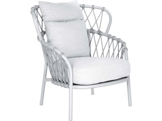 Pfauen-Sessel Klea Aluminium greige Kordel greige Kissenset 100% Polyacryl Vanilla