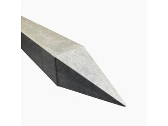 Pfosten Kunststoff/Recyclingmaterial Grau gespitzt, Kopf gerade Pfosten Kunststoff/Recyclingmaterial Grau gespitzt, Kopf gerade