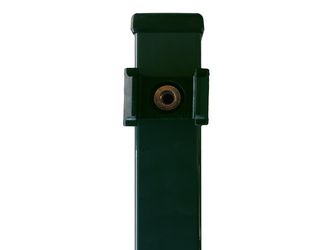 Pfosten Rechteckrohr 60x40mm inkl. Klemmhalter und Kunststoffkappe, Grün, 1300mm für 830mm-Zaun