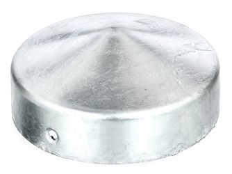 Pfostenkappe, für Holzpfosten, flach, feuerverzinkt, Außenmaß Ø80mm Pfostenkappe, für Holzpfosten, flach, feuerverzinkt, Außenmaß Ø80mm