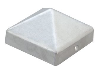 Pfostenkappe, für Holzpfosten, hoch, Aluguss, blank, LxB 111x111mm Pfostenkappe, für Holzpfosten, hoch, Aluguss, blank, LxB 111x111mm