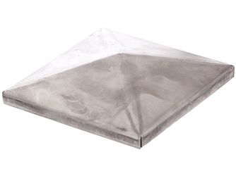 Pfostenkappe, für Metallpfosten, Stahl roh, zum Anschweißen, LxB 120x120mm Pfostenkappe, für Metallpfosten, Stahl roh, zum Anschweißen, LxB 120x120mm