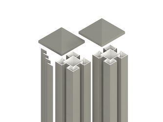 Set-Aluminiumpfosten Typ B Grau