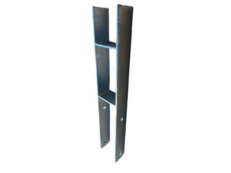 Pfostenträger H-Form feuerverzinkt, Materialstärke ca. 8mm, Bohrung Ø13mm, 800x80x121mm
