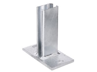Pfostenträger f.Zaunpfosten Doppelstab-Gittermatten, fvz, z.Aufschraub.f.60x40mm Pfostenträger f.Zaunpfosten Doppelstab-Gittermatten, fvz, z.Aufschraub.f.60x40mm