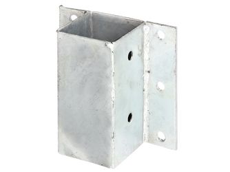 Pfostenträger für L- und U-Steine o. Mauern, feuerverzinkt, z. Anschr., 71x71mm Pfostenträger für L- und U-Steine o. Mauern, feuerverzinkt, z. Anschr., 71x71mm