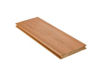 Terrassendiele WPC massiv Eichenbraun einseitig Holzstruktur, längsseitige Nut, PIAZZA MONDO - 21 x 140 mm