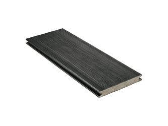 Terrassendiele WPC massiv Ebenholz einseitig Holzstruktur, längsseitige Nut, Piazza Prima - 19 x 140 mm