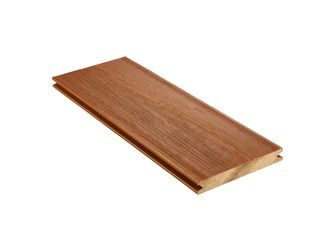 Terrassendiele WPC massiv Königsulme einseitig Holzstruktur, längsseitige Nut, Piazza Prima - 19 x 140 mm