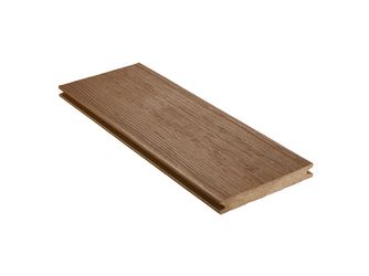 Terrassendiele WPC massiv Muskat einseitig Holzstruktur, längsseitige Nut, Piazza Prima - 19 x 140 mm
