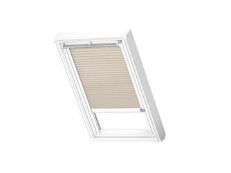 Plissee elektro FML SK06 1259KWL Hellbeige, weiße Schiene, Standard