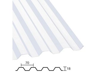 Polycarbonat klar 0,8mm 76/18 Trapez 1115x6000mm VE=050