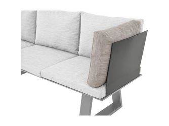 REPTON Ecklehne matt anthrazit mit Kissen mix taupe Gest. Alu taupe, Streben Fiberglas, Bez. 100% Polyester