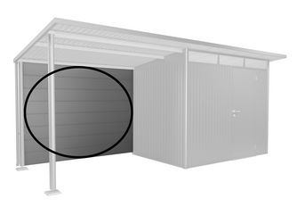 Rückwand Gr. L für Seitendach zu Gerätehaus AvantGarde quarzgrau- metallic 2315x35x1820mm