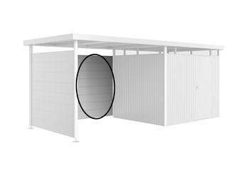 Rückwand Gr. L für Seitendach zu Gerätehaus HighLine H2-H6 silber- metallic 2660x1810x40mm