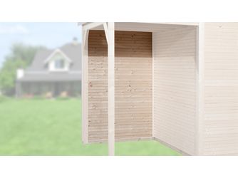 Rückwand für Anbau 147cm, Line 28mm, natur