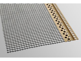 Randabschlussprofil steinfix® mit Netz 10mm, graubeige, 2m