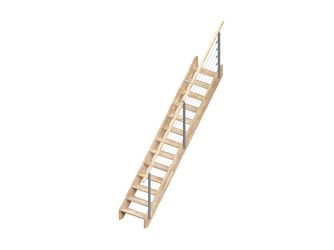 Raumspartreppe "Brest" Eiche, gerade für Geschoßhöhen bis max. 280 cm.