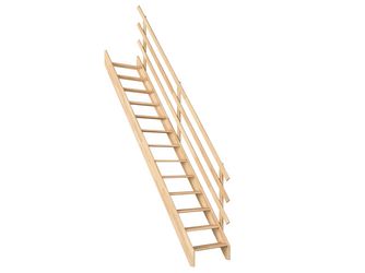 Raumspartreppe Burgau Buche unbeh. gerade Treppenbreite 63 cm für GH 289 cm
