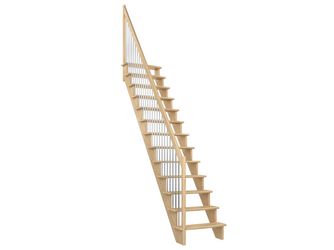 Raumspartreppe Lyon Kiefer versi. gerade Metallstäbe B 65cm GH bis 286 cm
