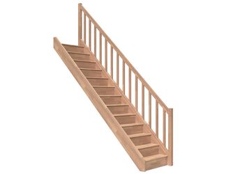 Raumspartreppe Paris mit Setzstufen Buche unbeh. gerade Rechteckstäbe B 83,5cm GH bis 280,5 cm