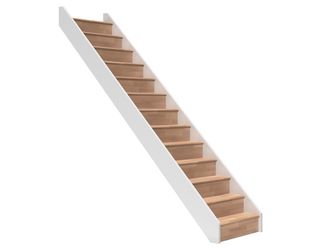 Raumspartreppe Paris mit Setzstufen Buche weiß gerade B 83,5cm GH bis 280,5 cm