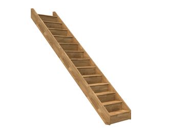 Raumspartreppe Paris mit Setzstufen Eiche versi. gerade B 83,5cm GH bis 280,5 cm