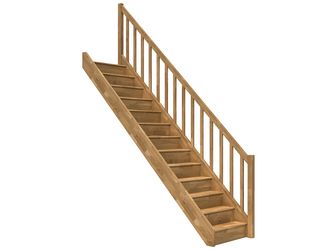 Raumspartreppe Paris mit Setzstufen Eiche versi. gerade Rechteckstäbe B 83,5cm GH bis 280,5 cm