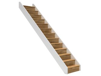 Raumspartreppe Paris mit Setzstufen Eiche weiß gerade B 83,5cm GH bis 280,5 cm