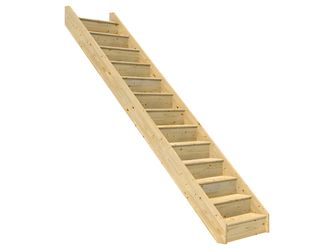 Raumspartreppe Paris mit Setzstufen Fichte unbeh. gerade B 83,5cm GH bis 280,5 cm