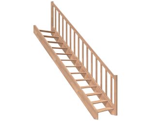 Raumspartreppe Paris ohne Setzstufen Buche versi. gerade Rechteckstäbe B 83,5cm GH bis 280,5 cm