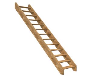 Raumspartreppe Paris ohne Setzstufen Eiche versi. gerade B 83,5cm GH bis 280,5 cm