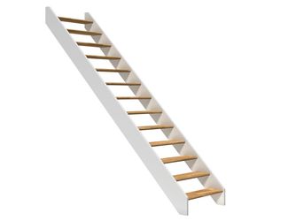 Raumspartreppe Paris ohne Setzstufen Eiche weiß gerade B 83,5cm GH bis 280,5 cm
