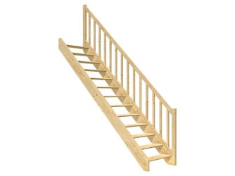 Raumspartreppe Paris ohne Setzstufen Fichte unbeh. gerade Rechteckstäbe B 83,5cm GH bis 280,5 cm