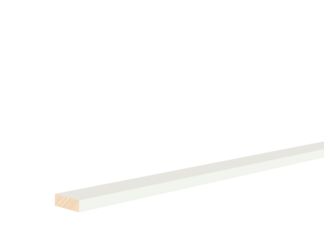 Rechteck Kiefer astrein 10x30x900mm Massiv, weiss deckend, kurz, PEFC