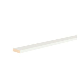 Rechteck Kiefer astrein 10x38x2400mm Massiv, weiss deckend, PEFC