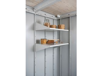 Regalboden tief Gerätehaus Neo, Alex Duo, grauweiss, 2 Böden 560x445x173mm