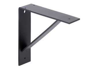 Regalträger Sam, matt schwarz mit Feinstruktur kunststoffbeschichtet RAL 9005, HxTxBxS: 205x205x50mm