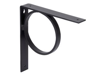 Regalträger Tom, matt schwarz mit Feinstruktur kunststoffbeschichtet RAL 9005, HxTxBxS: 205x205x30mm