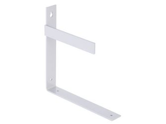 Regalträger Uma, links, weißaluminium glänzend kunststoffbeschichtet RAL 9006, HxTxBxS: 205x205x30mm