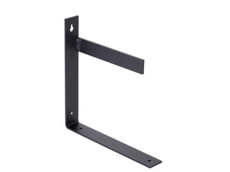 Regalträger Uma, rechts, matt schwarz mit Feinstruktur kunststoffbeschichtet RAL 9005, HxTxBxS: 205x205x30mm